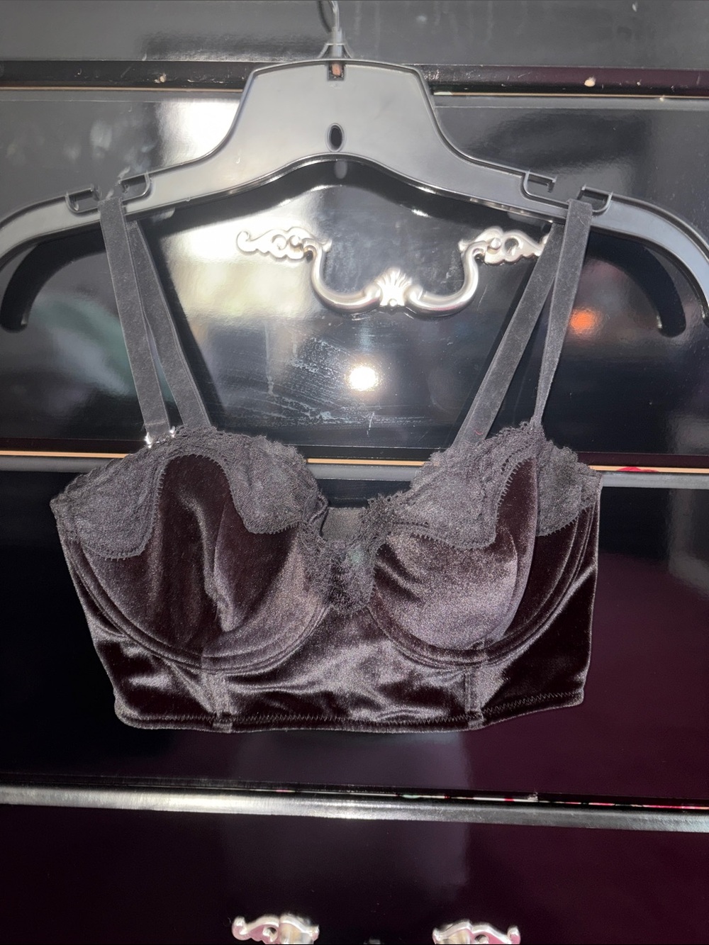 Victoria's Secret Black Velvet Underwire Bralette